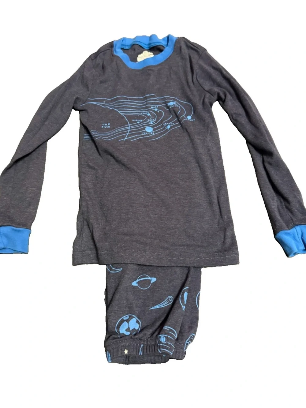 Kid Set of Two Space Themed Pajamas Size 8